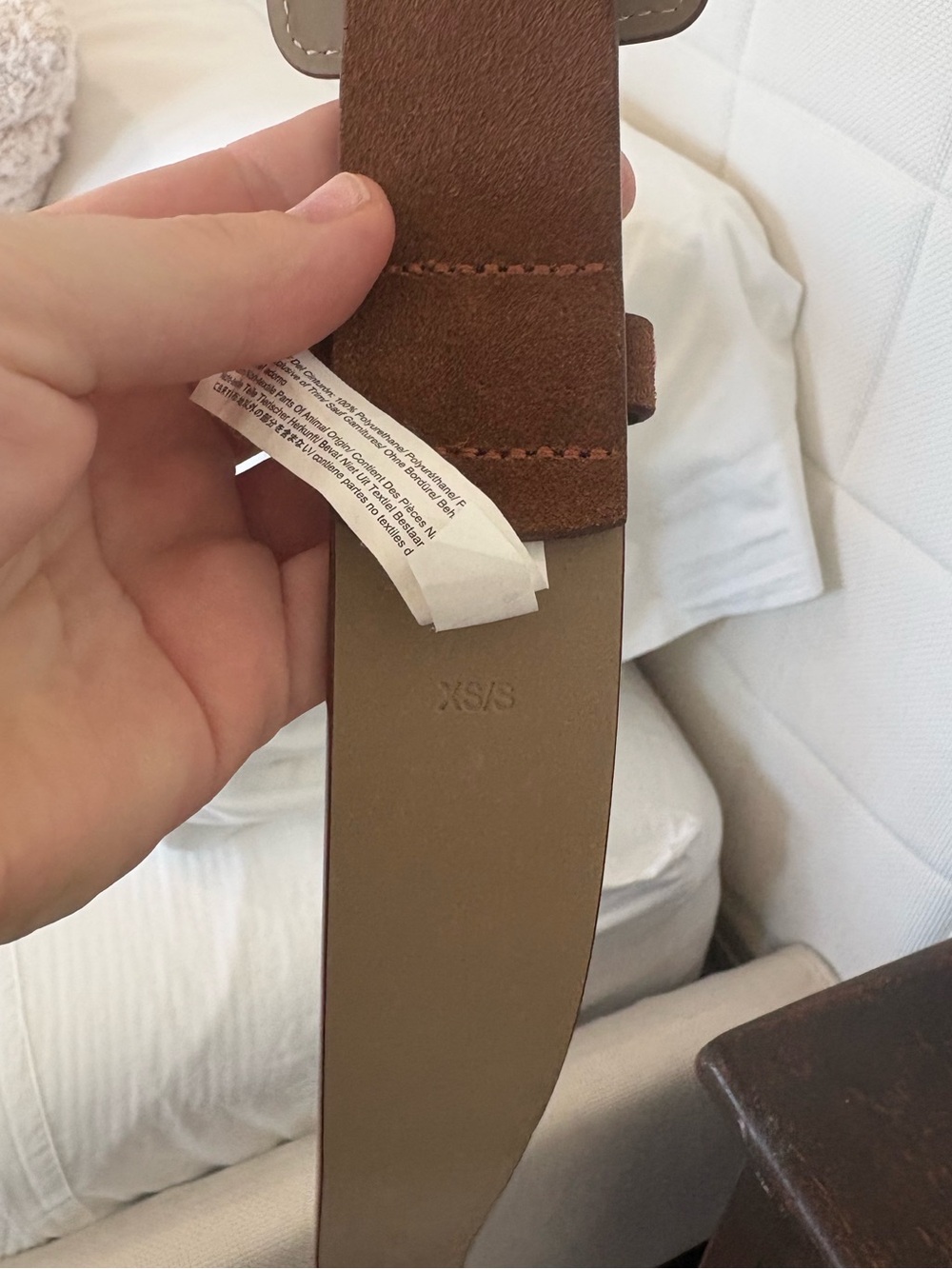 J Crew Suede Brown Belt with Square Buckle - Picture 3 of 5